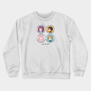 Kawaii Chibi Pride and Prejudice Character Badges Crewneck Sweatshirt